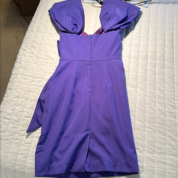 Vintage Designer Elegant and Dramatic Purple Dress - Picture 5 of 6